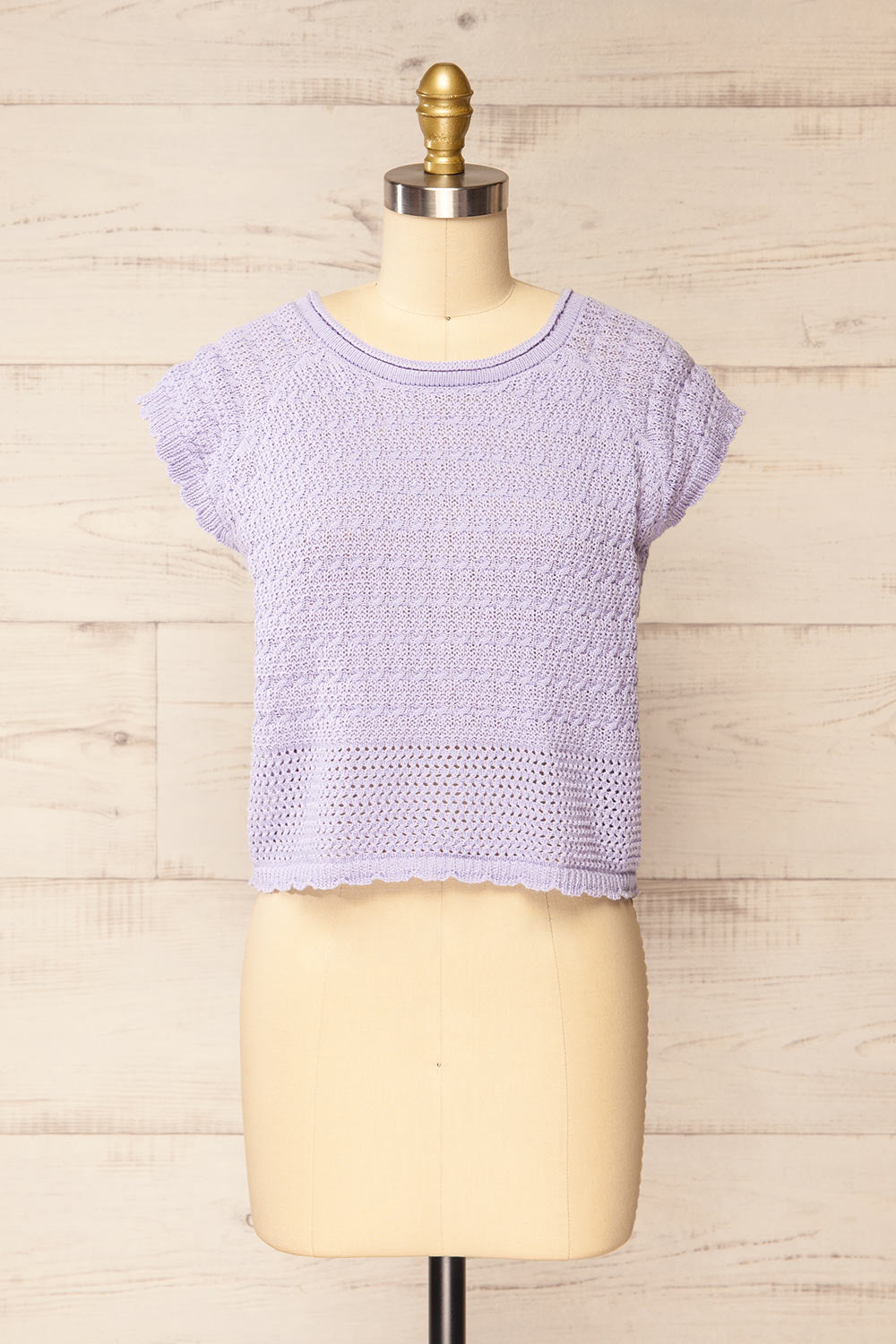 Jampruca Lilac Crochet Top | La petite garçonne front view