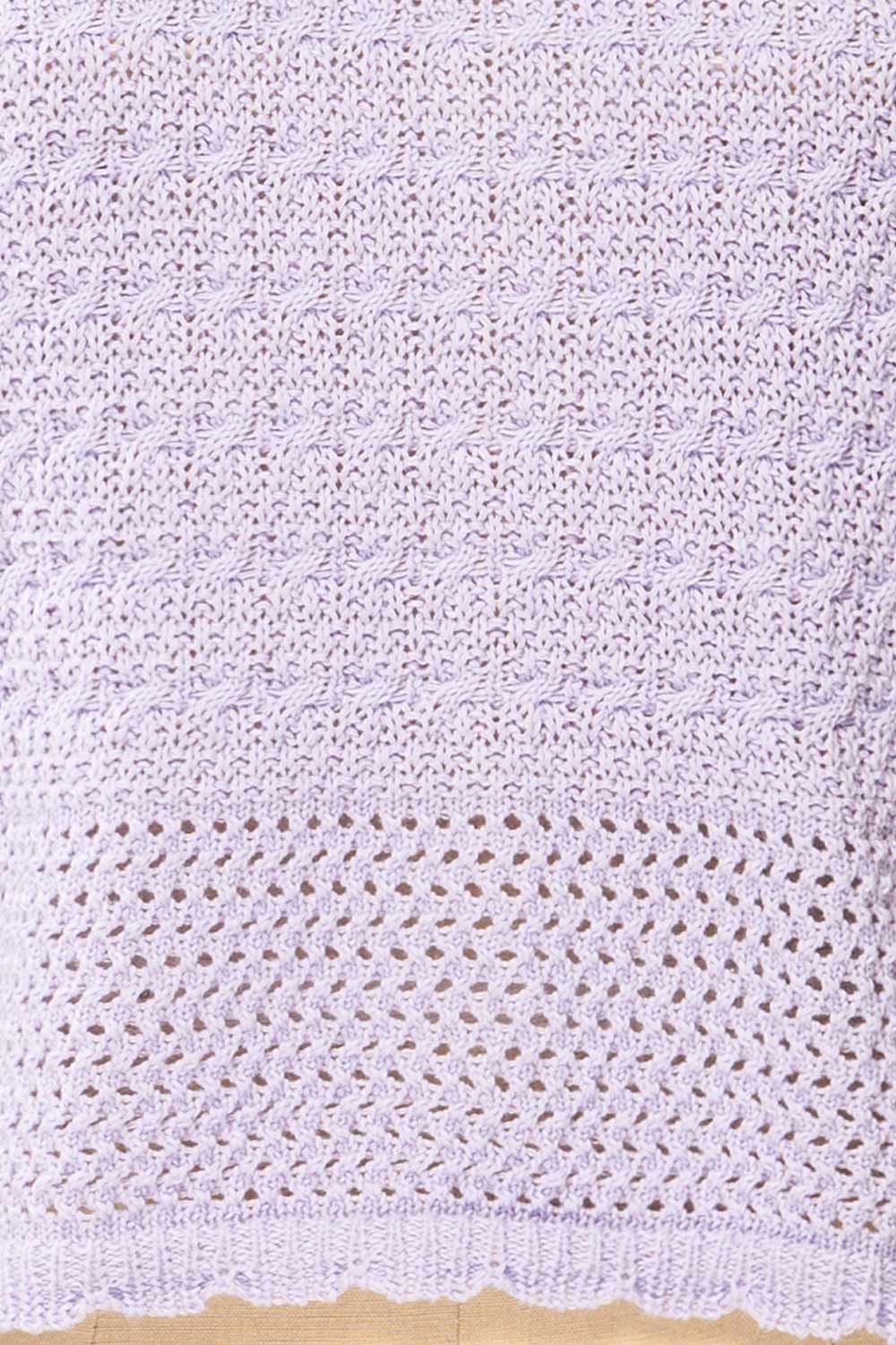 Jampruca Lilac Crochet Top | La petite garçonne fabric