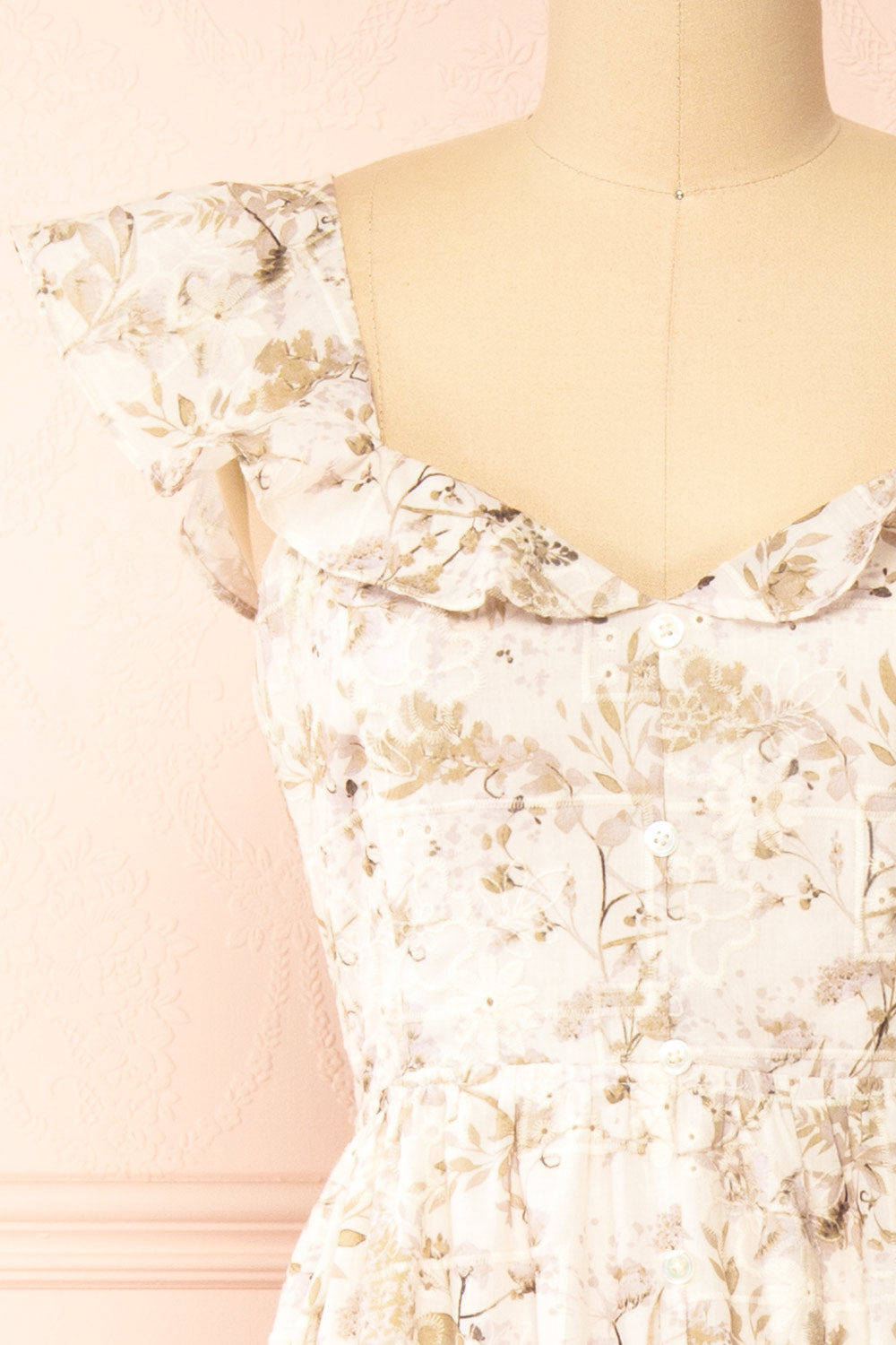 Janessa Floral Midi Dress w/ Ruffles | Boutique 1861 front