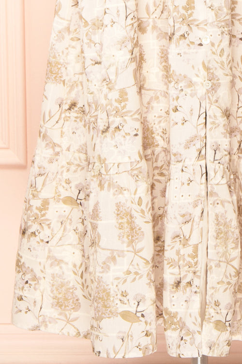 Janessa Floral Print Dress Mustard