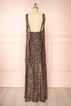 Janett Black Maxi Dress w/ Rosegold Sequins & Slit | Boutique 1861 back view