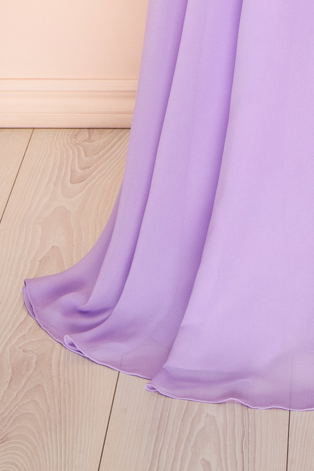 Janie Lavender | Chiffon Maxi Dress with Sweetheart Neckline