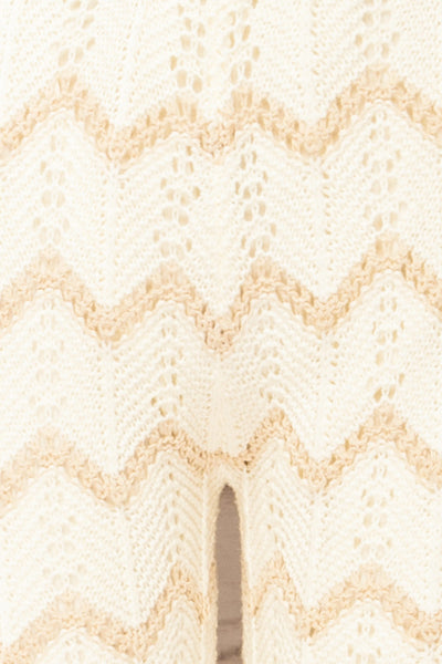 Jankovic High-Waisted Ivory Crochet Pants | La petite garçonne fabric