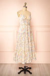 Jariana Midi Floral Dress w/ Plunging Neckline | Boutique 1861 side view