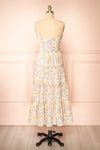 Jariana Midi Floral Dress w/ Plunging Neckline | Boutique 1861 back view