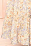 Jariana Midi Floral Dress w/ Plunging Neckline | Boutique 1861 bottom