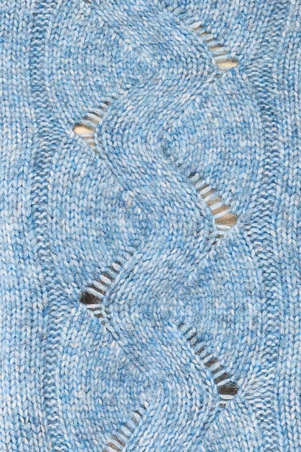 Jaxon Blue Knit Openwork Sweater | La petite garçonne fabric 