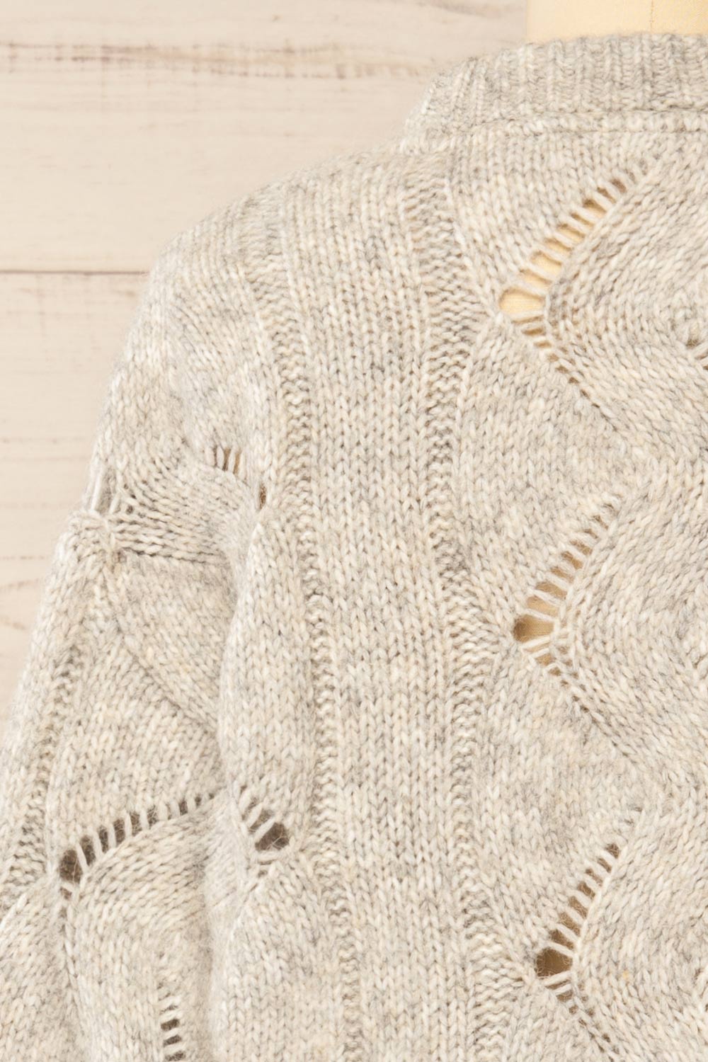 Jaxon Gris Knit Openwork Sweater | La petite garçonne  back