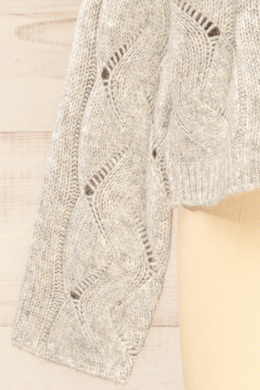 Jaxon Gris Knit Openwork Sweater | La petite garçonne  sleeve