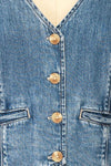 Jaylah Denim Vest w/ Pockets | La petite garçonne  fabric