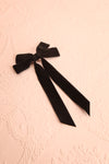 Jeanette Black Velour Bow Hair Clip | Boutique 1861 view
