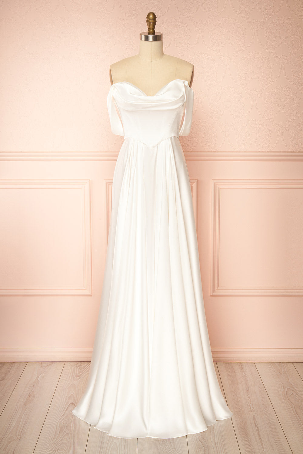 Jenifer Maxi Off-Shoulder Wedding Dress with Slit | Boudoir 1861 front view