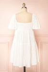 Jenna Short Tiered White Dress | Boutique 1861 back view