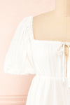 Jenna Short Tiered White Dress | Boutique 1861 front detail