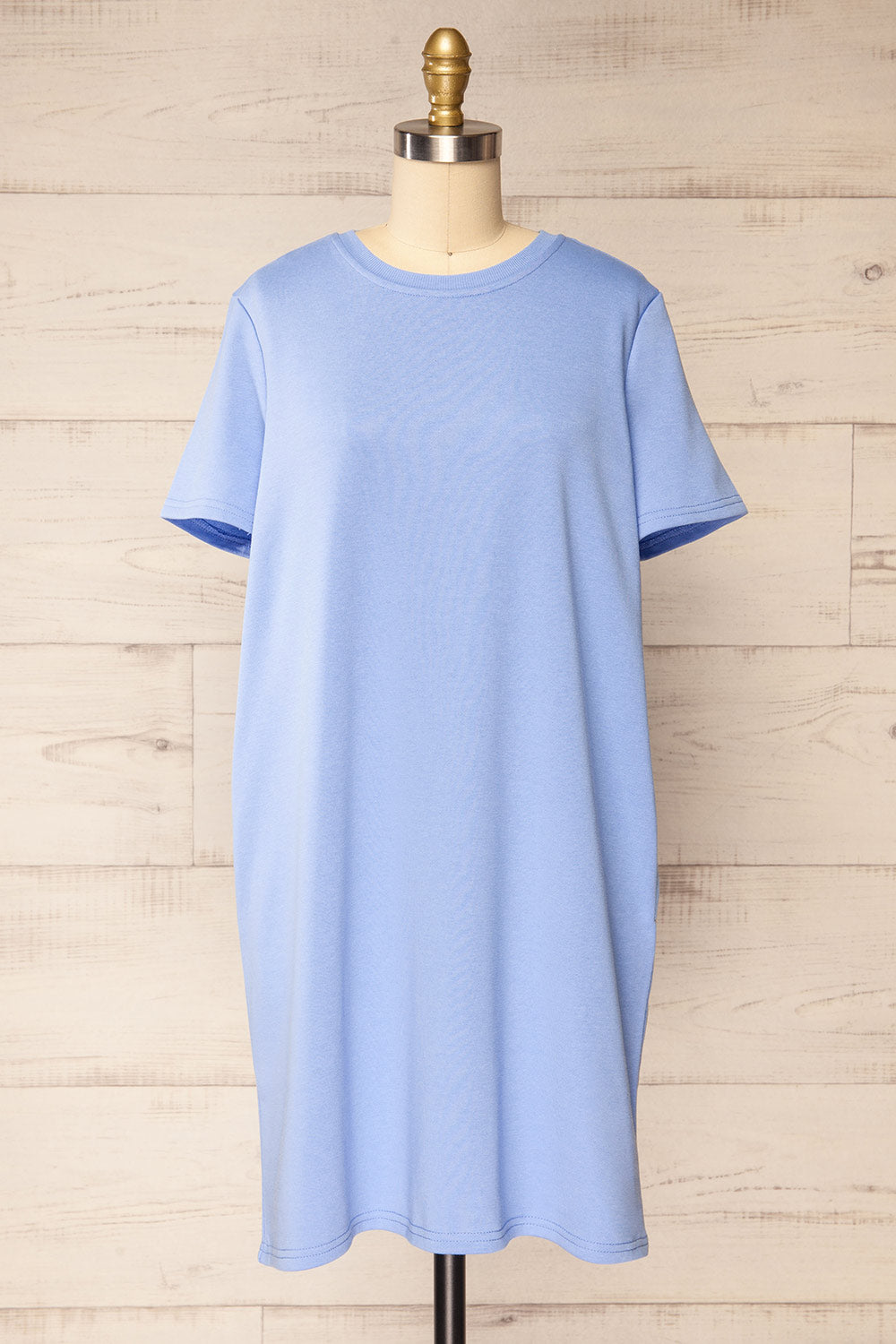 Jerzey Blue T-Shirt Dress w/ Pockets | La petite garçonne front view