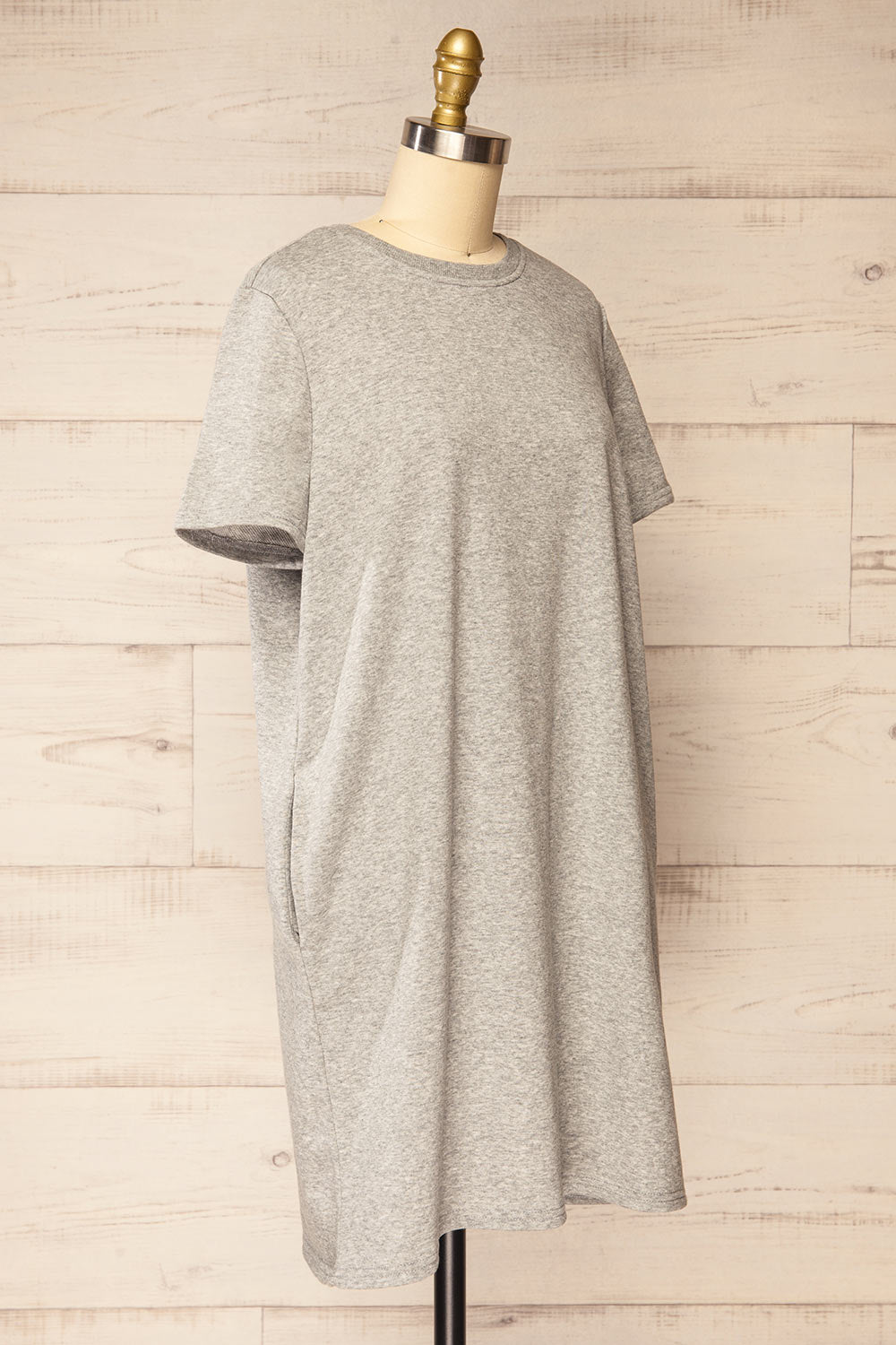 Jerzey Grey T-Shirt Dress w/ Pockets | La petite garçonne  side view