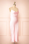 Jessie Pink Cowl Neck Satin Slip Dress w/ Open Back | Boutique 1861 side view