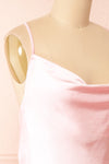 Jessie Pink Cowl Neck Satin Slip Dress w/ Open Back | Boutique 1861 side
