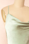 Jessie Sage Cowl Neck Satin Slip Dress w/ Open Back | Boutique 1861 side