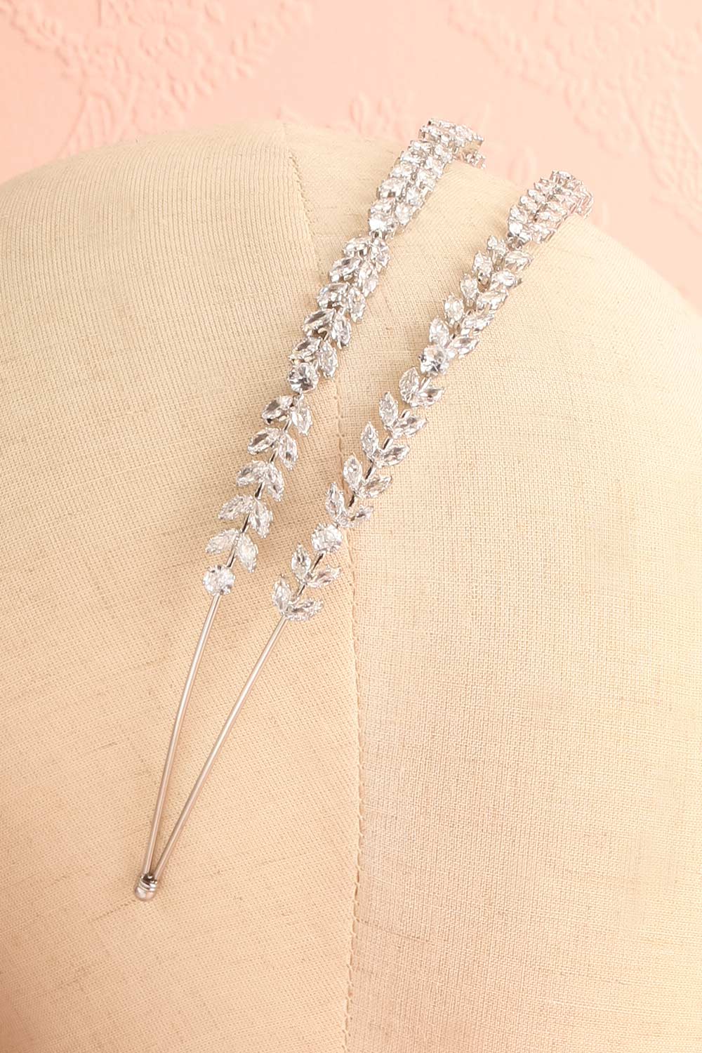 Jester Silver Crystal Headband | Boudoir 1861 side close-up