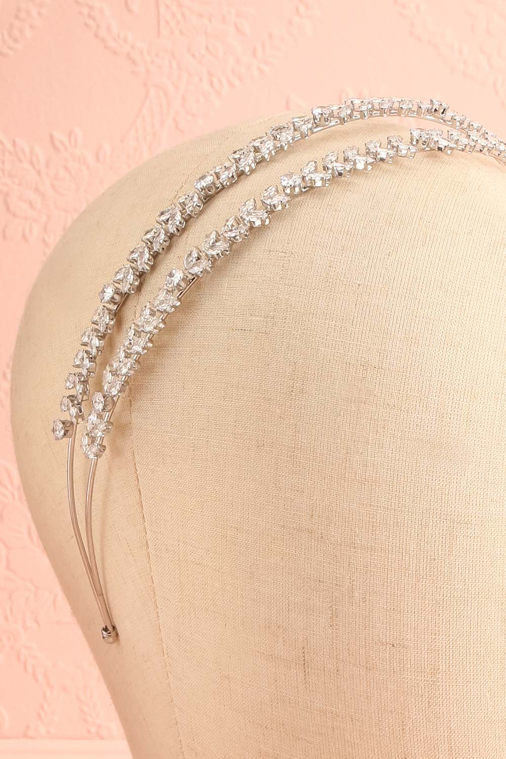 Jester Silver Crystal Headband | Boudoir 1861 front close-up