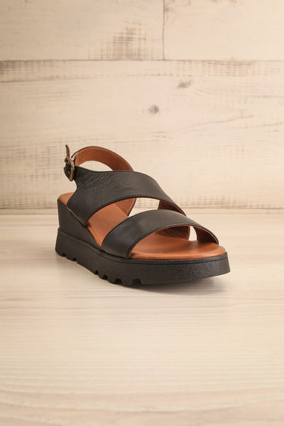 Jianna Black Platform Sandals | La petite garçonne front view