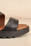Jianna Black Platform Sandals | La petite garçonne side front close-up
