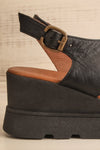 Jianna Black Platform Sandals | La petite garçonne side back close-up