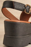 Jianna Black Platform Sandals | La petite garçonne back close-up