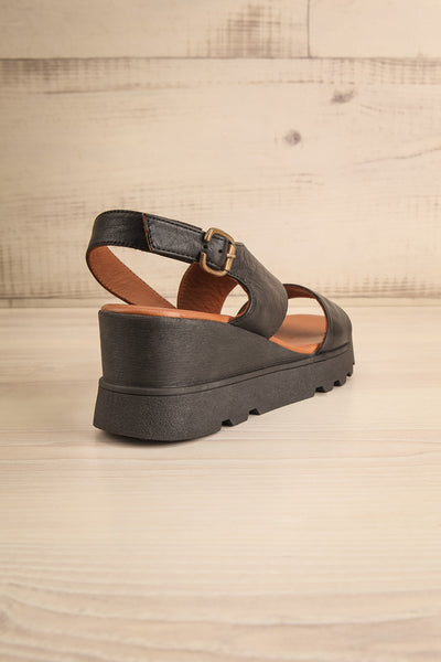 Jianna Black Platform Sandals | La petite garçonne back view