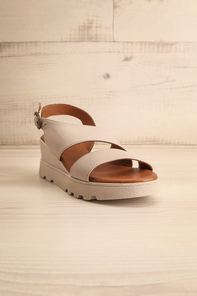 Jianna Grey Platform Sandals | La petite garçonne front view