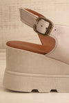 Jianna Grey Platform Sandals | La petite garçonne side back close-up
