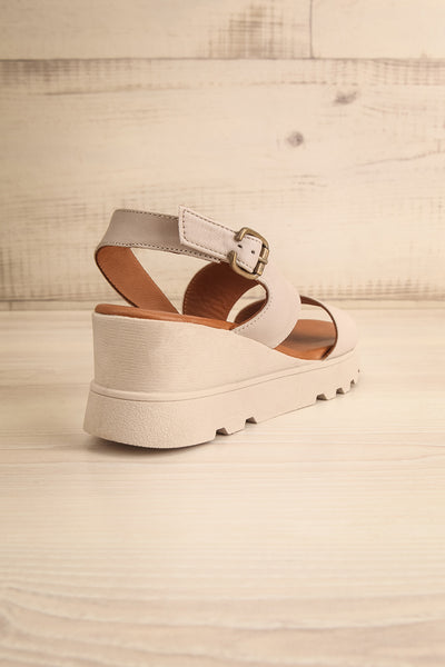 Jianna Grey Platform Sandals | La petite garçonne back view