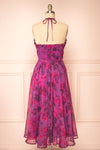 Jillian Purple Floral Midi Dress | Boutique 1861 back view