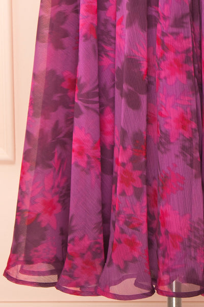 Jillian Purple Floral Midi Dress | Boutique 1861 bottom
