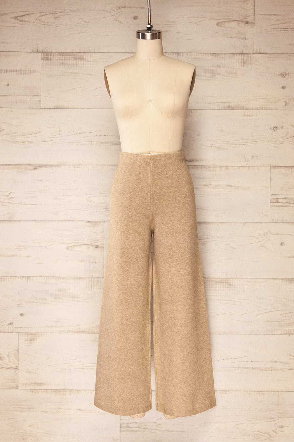 Jimina Taupe Wide Leg Loung Pants | La petite garçonne front view