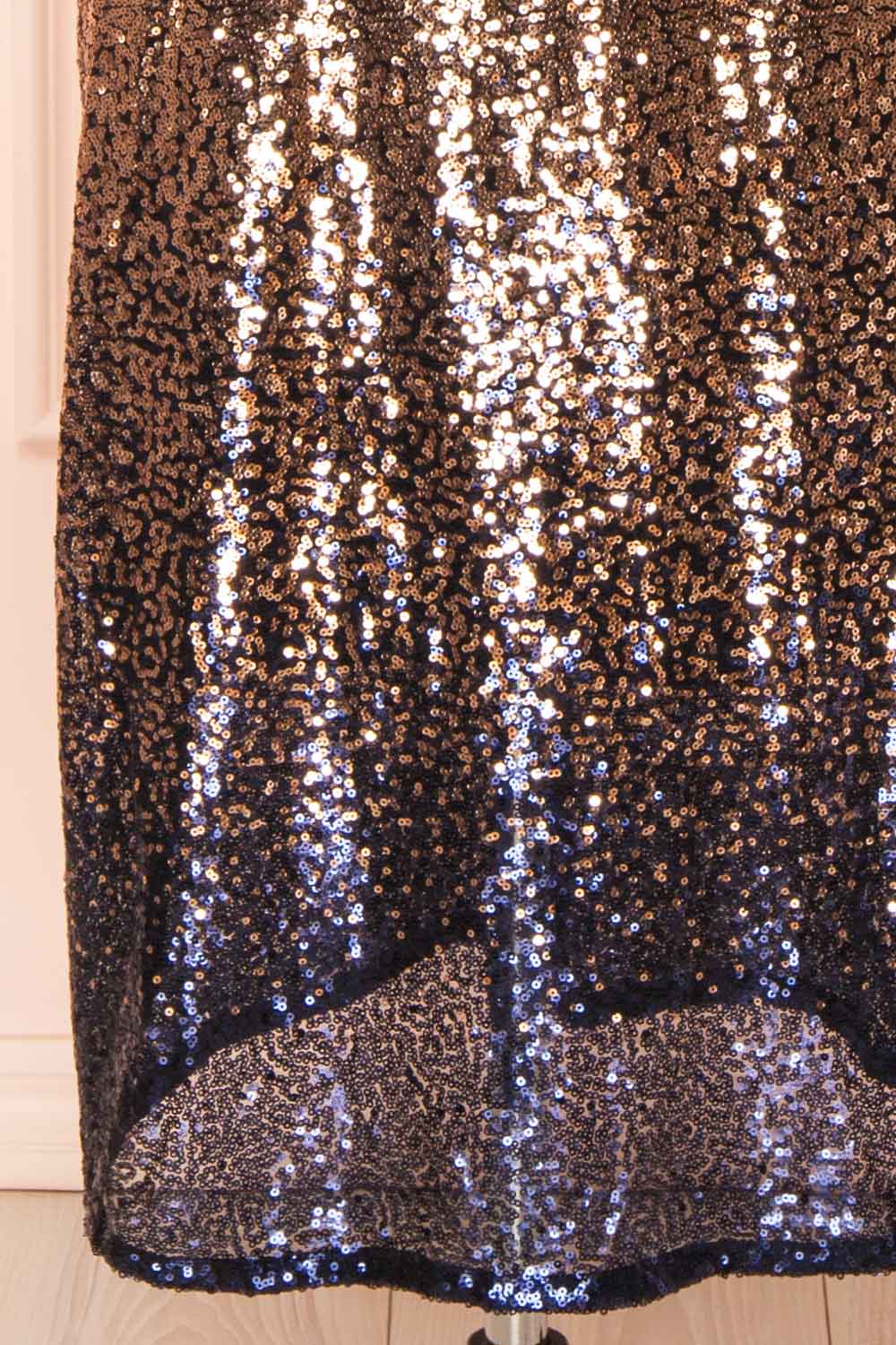 Jinsoul Navy & Copper Sequin Midi Slip Dress | Boutique 1861 bottom