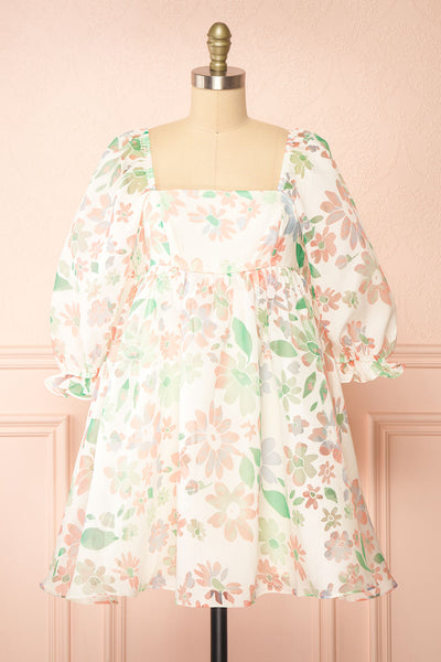 Jiselle Short Floral Babydoll Dress | Boutique 1861 front view