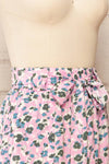 Joey Floral Pink High-Waisted Shorts w/ Belt | La petite garçonne side