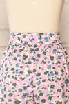 Joey Floral Pink High-Waisted Shorts w/ Belt | La petite garçonne back