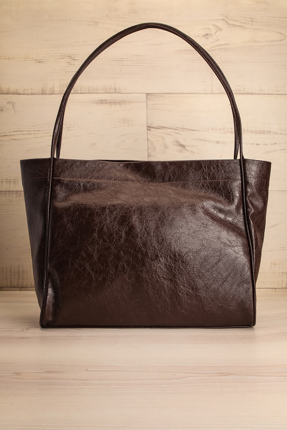 Joffrey Large Brown Faux Leather Tote Bag | La petite garçonne front 