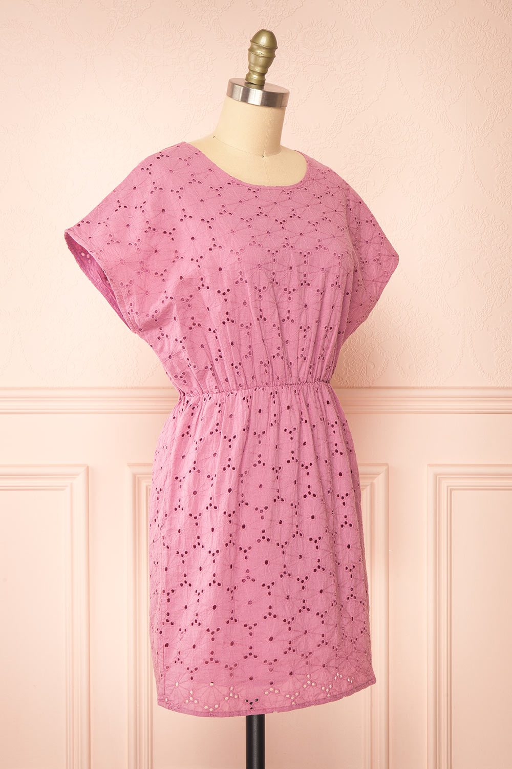 Jonesy Short Pink Floral Dress | Boutique 1861 side view