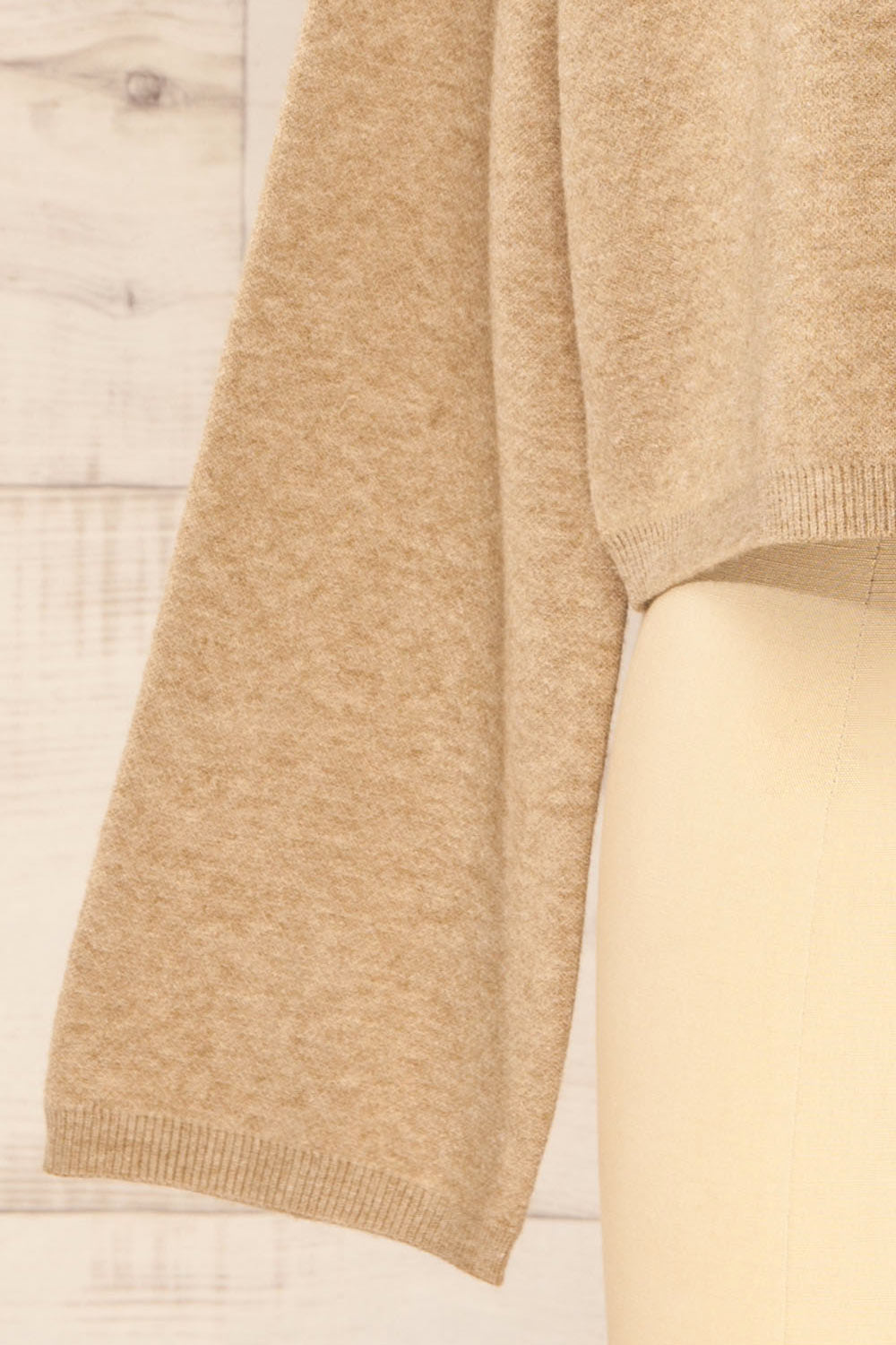 Joona Cropped Taupe Cardigan | La petite garçonne  bottom