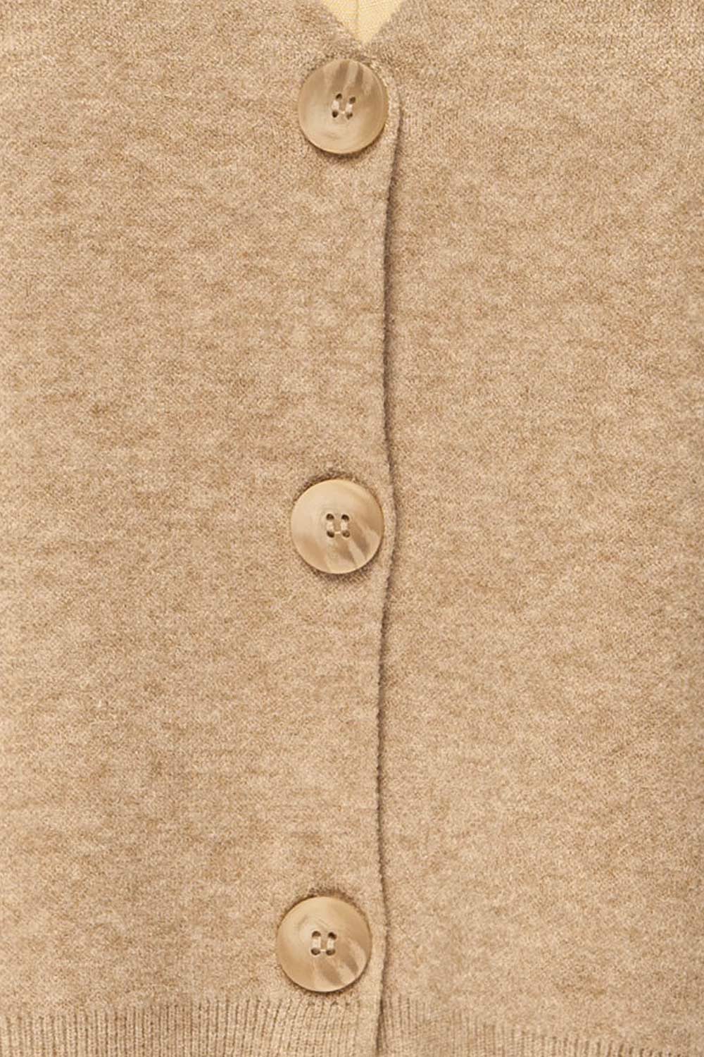 Joona Cropped Taupe Cardigan | La petite garçonne  fabric 