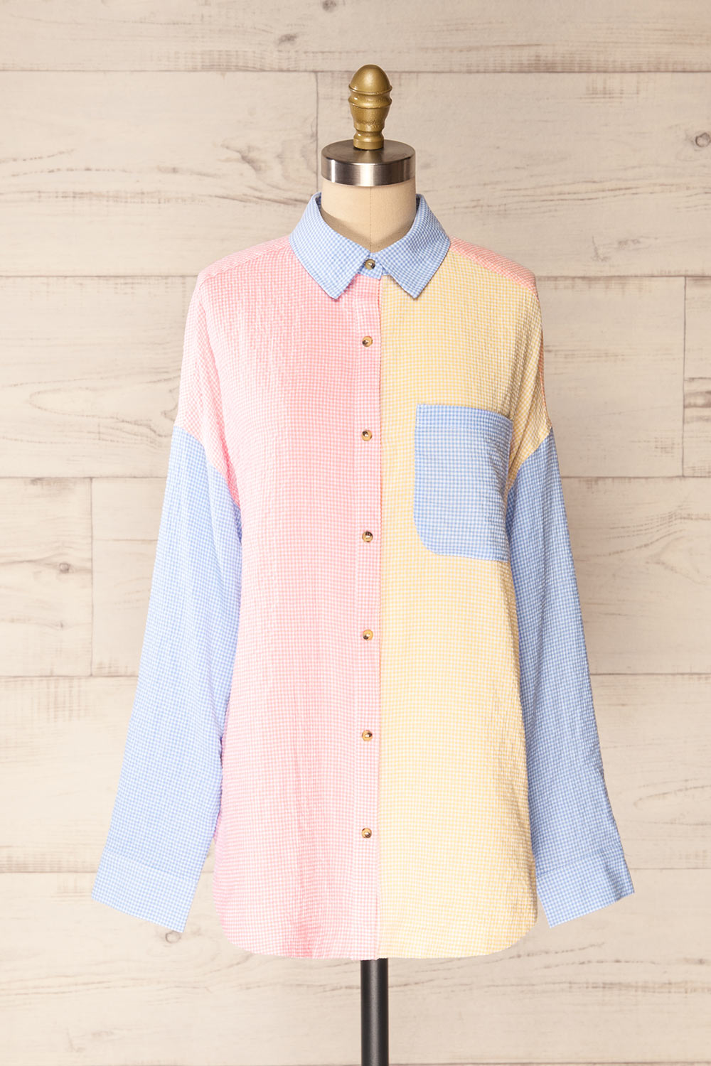 Jordan Pink Oversized Colour Block Shirt | La petite garçonne front view