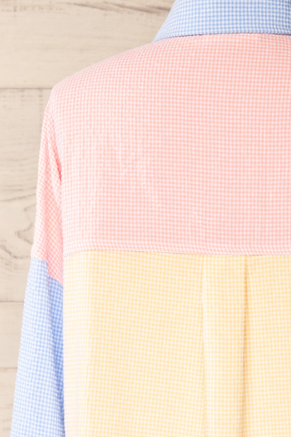 Jordan Pink Oversized Colour Block Shirt | La petite garçonne back close-up