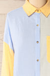 Jordan Yellow Oversized Colour Block Shirt | La petite garçonne front close-up