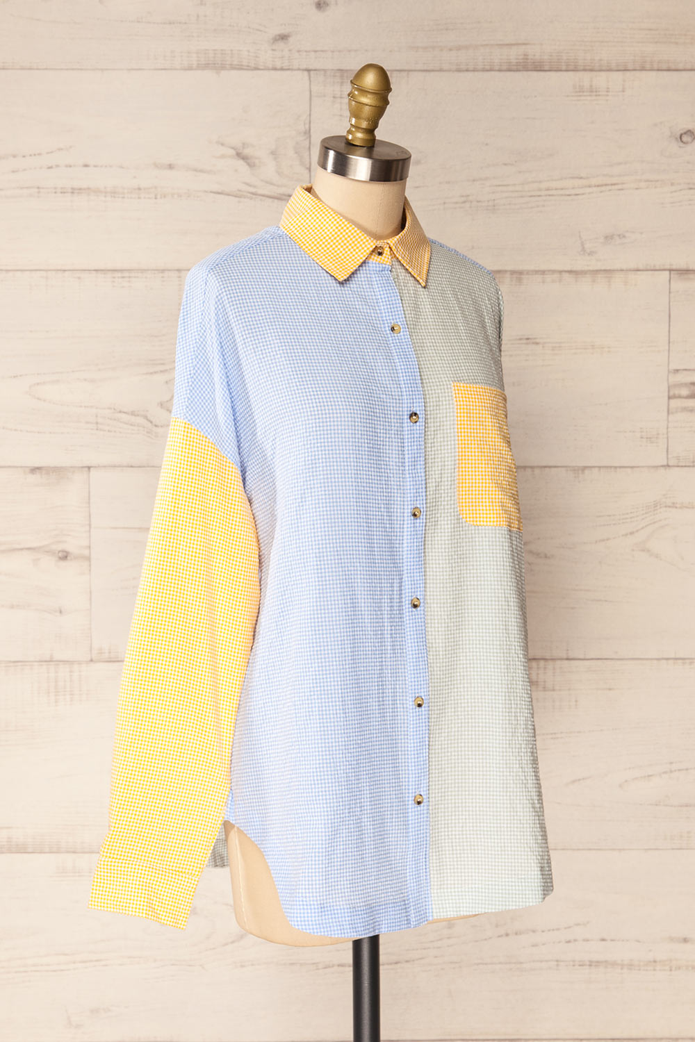 Jordan Yellow Oversized Colour Block Shirt | La petite garçonne side view