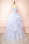 Jordina Tiered Lavender Blue Maxi Dress | Boudoir 1861 front view