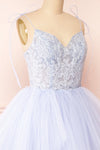 Jordina Tiered Lavender Blue Maxi Dress | Boudoir 1861 side